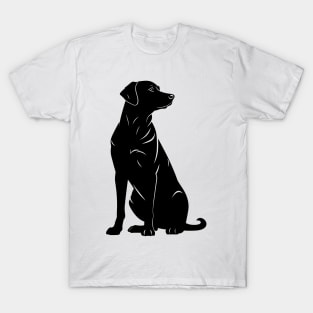 Black labrador silhouette illustration T-Shirt